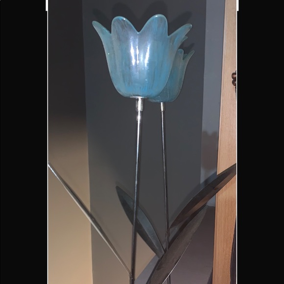 Vintage Tea Light Tulips Painted By Hand Set of Two - Picture 2 of 12